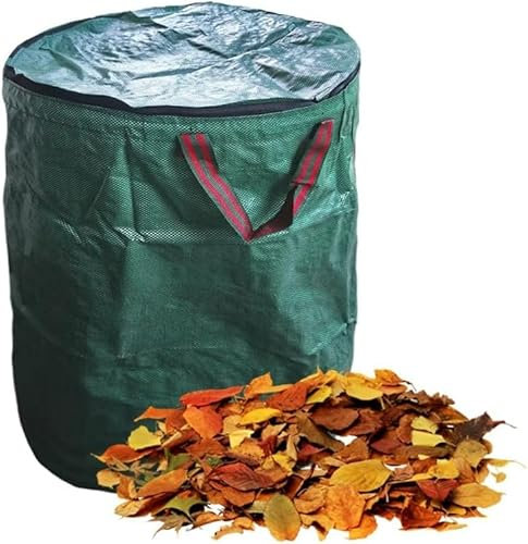 Gartenabfallbeutel, 60 l/100 l, 106 l, 120 l, 272 l, 300 l, 400 l, 500 l, robust, wiederverwendbar, mit Griffen, Gartenabfallsäcke, faltbar zum Sammeln von Gartenabfällen, Pflanzenabfällen und