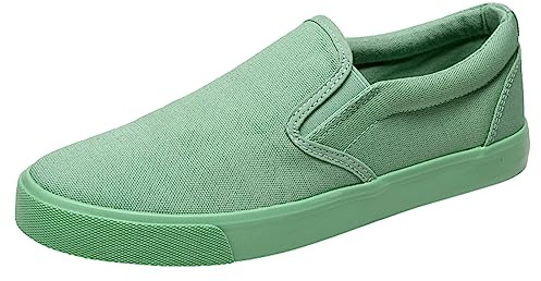 Jamron Hombre Color Sólido Slip On Zapatos de Lona Zapatillas Casual Sneakers Plimsolls Aguacate SN0706142 EU44