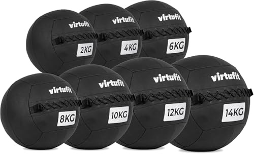 VirtuFit Wall Ball Pro - Medizinball Serie 1 kg bis 14 kg – rutschfeste Oberfläche – Für Functional Training, Crossfit & Ganzkörper-Workouts