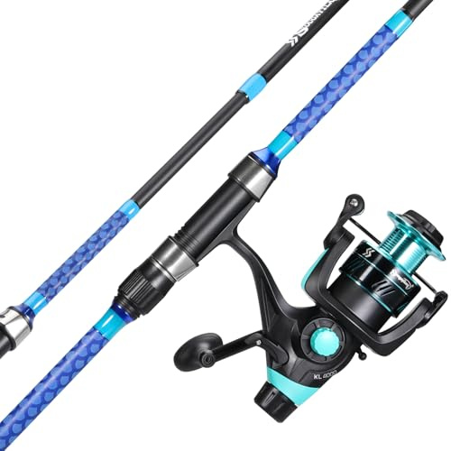 Sougayilang Baitfeeder Combo Surf Angelrute Combo mittel/schwer 3-teilig Reise Spinnrute mit 4000 Größe Rolle (2,7 m)