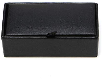 QIXIAMO Konstläder resemanschettknappar ringar förvaringsbox för fodral för manschettknappar lyxig visning smycken för fodral förvaring manschettlänk, svart