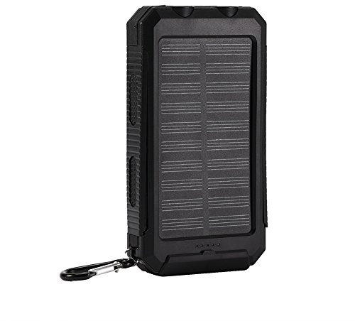 Power Bank Solare, Carica Rapida 10000mAh con Doppia Torcia e Bussola Esterno per Telefono Portatile - Campagna e Outdoor