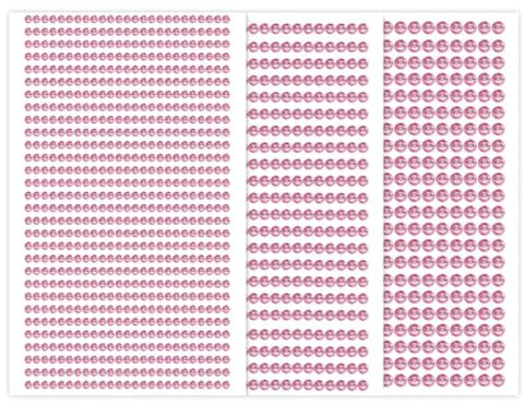 1532 particles Strass Autocollants Cristal,3pcs Strass Autocollant Diamant Cristal pour Strass Visage Maquillage Décoration Ongles Strass Bijoux DIY Scrapbooking（Rose）