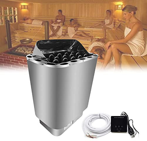 XNXYSMKJ Sauna Stove Set 3-9Kw/200-240V Sauna Oven w/External Control Stainless Steel Sauna Heater Electric 30 To 110 °C Overheating Protection (6.0KW)