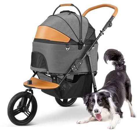 Teilbarer Reise-Haustier-Kinderwagen-Tragewagen, Hunde-Kinderwagen for mittelgroße und große Hunde, faltbarer Haustier-Kinderwagen-Transportwagen, leichter Hunde-Kinderwagen-Kinderwagen for Hunde/2 Ka
