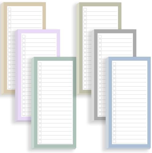 TUNORD Lot de 6 blocs-notes magnétiques pour liste de courses pour réfrigérateur, 50 feuilles par bloc-notes, liste de choses à faire (300 feuilles)