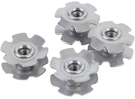Dilwe Effiziente Verriegelung 4pcs Cycle Headset Star Nut, 28, 6 Mm Stahlgabelsternmutter für Fahrräder, Wunderbares Zykluszubehör