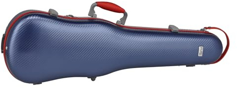 GEWA Violinformetui FUN Series Polycarbonat 4/4-1/2 Größe Blau/Rot, Innenausstattung schwarz, 2 abnehmbare Rucksackriemen, Zubehörtasche, gepolsterte Schwebelagerung, zusätzlicher Seitengriff