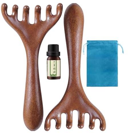 Peigne De Massage Crânien, 2 Pièces Peignes De Massage Des Méridiens De La Tête Avec Huile Et Sac De Rangement, Pour Le Soin De La Tête, La Relaxation