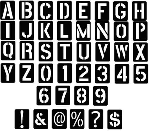 UIEXAY Plantillas Letras Grandes Stencil Plantilla De Letras Para Pintar En Madera Stencil Alfabeto Numeros Caracteres Para Pintura En Aerosol Manualidades Escritura Artesanal De Bricolaje (42)