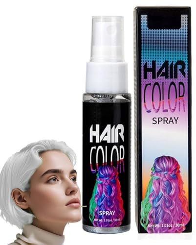 Grau Temporäres Haarfarbspray, Haarspray Grau Auswaschbar Kinder, Sofortige Haarfarbe Auswaschbar, Crazy Purple Hair Color Spray, Haar Colorationen für Karneval, Halloween, Cosplay, Party (#01)