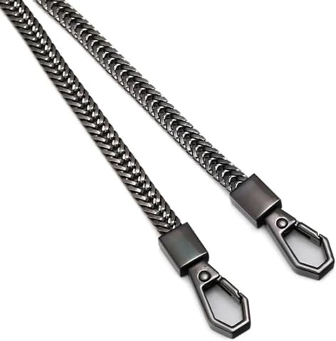 IOEUIWP Väskkedjor i metall för kvinnor, axelremmar 7 mm, handhandtag, kedja, ersättningsbälte, tillbehör för axelväska, väska, plånbok (svart, 100 cm)