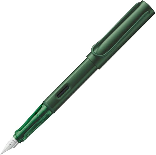 Lamy AL-star pine Füller – Füllhalter mit ergonomischem Griff & schwarzer Stahlfeder in Strichbreite M – leichtes Aluminiumgehäuse – inkl. Tintenpatrone T 10 blau – Rechtshänder