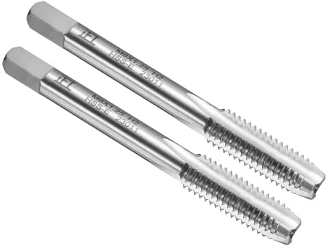 QUARKZMAN 2 Pezzi Maschio A Mano A Fondo M8 X 1.25 H2 Filettatura Metrica | Acciaio Rapido HSS6542, Utensile Per Filettatura, Maschi Per Filettatura, Scanalature Diritte, Stile A Fondo