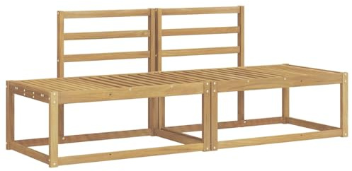 HETFTJN 2-Piece Acacia Wood Outdoor Sofa Set, White