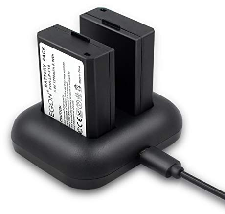 ENEGON Ersatzbatterie (2×1680mAh) und Rapid Dual Ladegerät für Canon LP-E10 und Canon EOS Rebel T3 T5 T6 T7, Kiss X50 X70, EOS 1100D, EOS 1200D, EOS 1300D, EOS 2000D, 1500D 3000D 4000D Digitalkamera