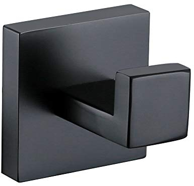 TURS Percha Baño,Negro Mate,Acero Inoxidable 304 Cromado,Colgador Toalla Baño,Toallero Negro, Ideal para Baño, Cocina y Oficina