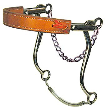 Reinsman 951 mekanisk Hackamore för häst – platt lädernäsa – 20 cm kinder – Steg C