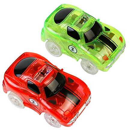 2 LED Race Cars Spielzeug Glow in the Dark für Kinder 3 4 5 6 7 8, MEHRWEG (2 Autos)