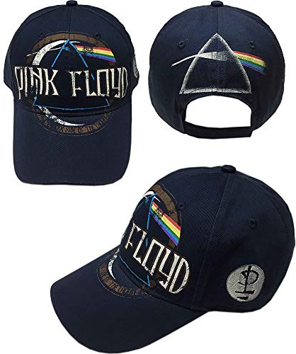 Pink Floyd Men's Dark Side of The Moon Album Distressed (Navy Blue) Baseball Cap Navy