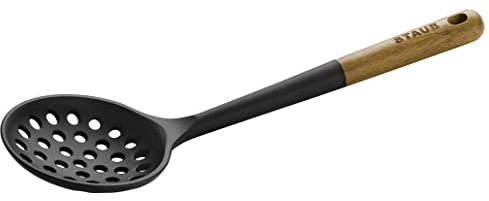 STAUB 40503-100 Schaumlöffel aus Akazienholz, 31 cm, schwarz, Silikon