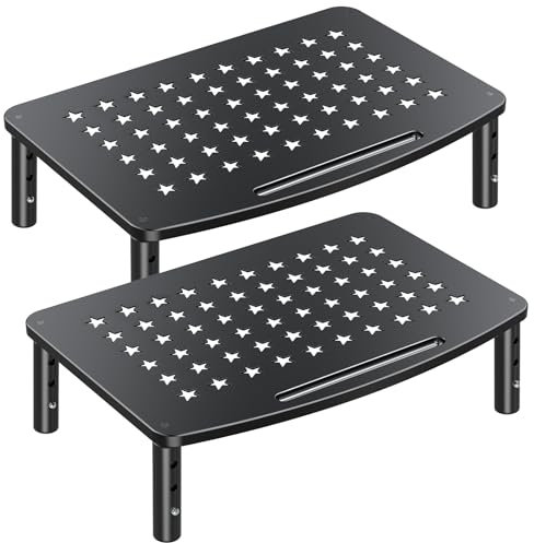 Zimilar Monitorständer Erhöhungen, 3 höhenverstellbare Monitorerhöhung für Laptop, Drucker, iMac, PC, Premium-Metall-Monitorständer für 2 Monitore