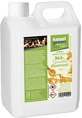 KieselGreen Bioethanol 5 Liter mit Duft für Ethanol-Kamin, viele Sorten - Bio Ethanol als Raumduft in vielen Duftnoten - Parfüm für Bio Ethanol Kamin Indoor oder Bioethanol Tischfeuer (N5)