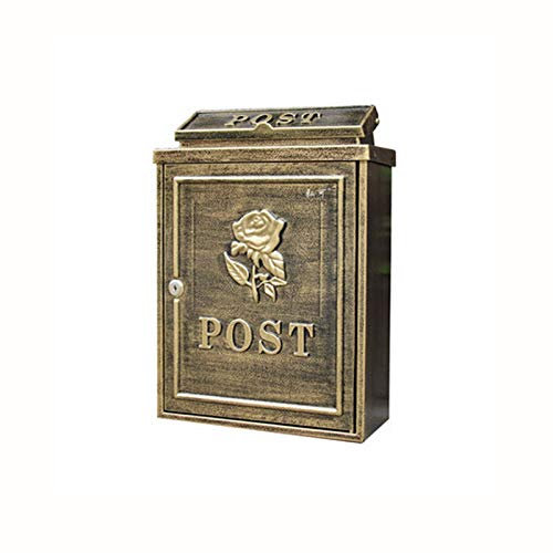 Cassette postali - Cassetta Postale in Alluminio con Serratura Home Vintage Letter Giornale Post Box Ourdoor Garden Cassetta Postale in Stile Rurale Pastorale Impermeabile Vita Comoda (Color : O)