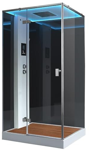 AWT AQART WATER TECHNOLOGY Dampfdusche LD207F15 mit Duschtasse schwarz/120x90/links