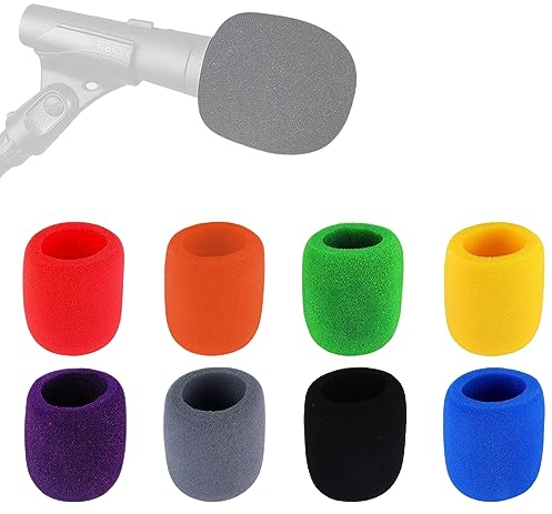 8 Pièces Housse de Microphone,Mousse Micro Anti Bruit,Mousse pour Microphone Réutilisable,Coloré Microphone Bonnettes,Microphone à Main Couverture de Pare Brise, Pour KTV, Performance Scène,Activités