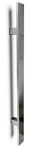 oppali Cepillado Tirador de Acero Inoxidable Cuadrado Rectángulo Manija de la Puerta de Entrada Art.540 | Rectángulo T-Bar | 100cm Longitud Total