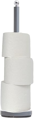 Premier Housewares Elegant Design Grey Toilet Roll Holder | Stable Free Standing Multi Toilet Roll Holders | Sturdy Paper Storage | Versatile Toilet Roll Holder With Grey Base
