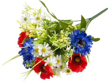 künstlicher Blumenstrauß mit Korn, Mohn und Margeriten Kunstblumen