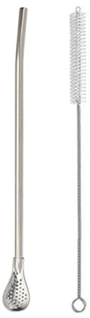 Paille de cuillère filtrée portable en acier inoxydable 304 avec ampoule Yerba mate adaptée pour les cafés