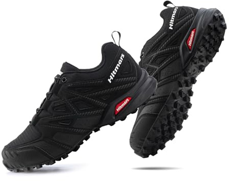 Hitmars Chaussure de Trail Homme Femme Chaussure de Randonnée Basses Basket Trail Running de Trekking Respirant Antidérapant Marche Multisports Unisexe Noir EU 45