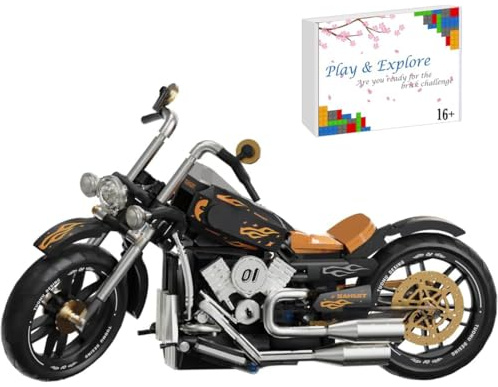 KeKeDuo Motorcycle Model Building Block Kit Motorbike Building Set, 445 Pieces Superbike Construction Vehicle Gift for Adults, Compatible with Major Brands