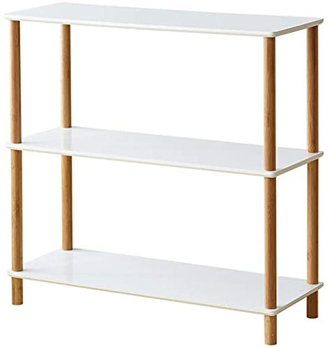 XAoSCd Bookshelf Simple Standing Bookshelf Wood Open Etagere Bookcase Bookshelves Display Shelf Storage Organizer Shelves for Home Office,White-3 layers