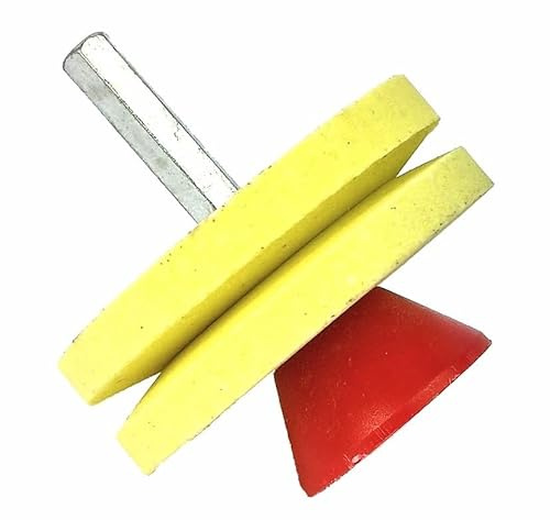 HERO Schleifstein Rasenmäherschärfer Messerschärfer Rasenmähermesser für Bohrmaschinen Doppel Schärfer für Rasenmäher Bohrmessern, Mähern, Sichelmessern, Rotofräsen, Messer (Gelb (Feinschliff))