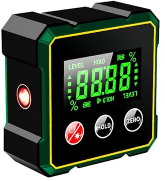 Magnetic Digital Angle Finder with Electronic Laser,Rechargeable Digital Angle Gauge 4-side Strong Magnetic Level Box with LCD Backlight Protractor Inclinometer for Woodworking Tablesaw and Machinery