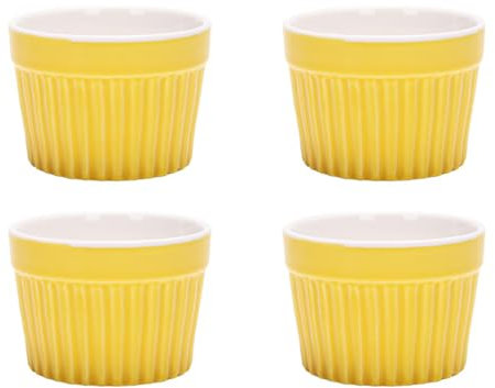 4 piezas ramequines,moldes horno,ramequines,moldes de cerámica y moldes de soufflé de colores de porcelana para soufflé de caramelo y helado，6 opciones de color