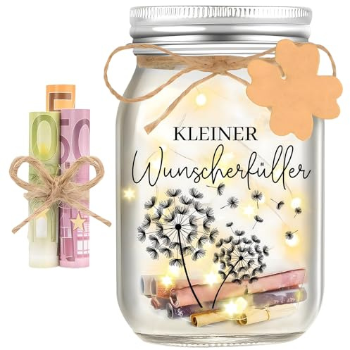 Flaschenlicht Geldgeschenke Geburtstag, Wunscherfüller Geldgeschenke Hochzeit Verpackung, LED Flaschenlichter Geburtstag Geschenke, Geburtstagsgeschenk Geld Leuchtflasche für Frauen Männer