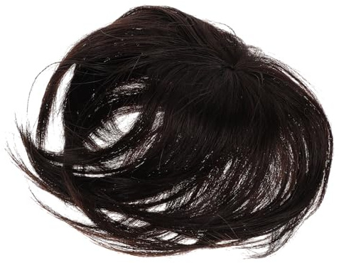 TOYZFRIENDY Damen Haarteil aus Echtem Haar für Dünner Werdendes Graues Haar Braunes Gerades Topper Haarverlängerung Einfach zu Tragen und Leicht zu Verrutschen