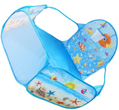 SUPVOX Piscine à Balles Pliable avec Tente de Jeu Colorée pour Garçon Fille Espace de Jeu Intérieur et Extérieur Clôture Ludique pour Tout-Petits Maisonnette Océanique Facile à Monter et