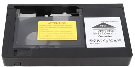 Vvikizy Adattatore per Cassette VHS C, Convertitore di Registrazione e Riproduzione per Nastri VHS C e S VHS con Controllo One Touch, Compatibile con Nastri Standard da 1,2 Mm