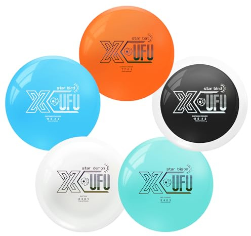 X-UFO Disc Golf Set - Disc Golf Starter Set 5 Pieces, with Putter, Driver, Mid-Range Discs, Mini Discs,Disc Golf Discs Set 157-175 Grams,PDGA Certified Golf Disc (Set 1)