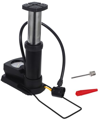 Veemoon Multifunktionale Fahrradpumpe mit Manometer Hochdruck Reifenpumpe aus Robustem Material Tragbare Standluftpumpe für Fahrrad Motorrad und Auto