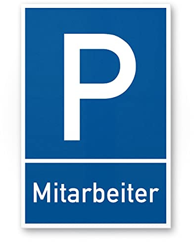 Komma Security Parkplatz Schild Mitarbeiter 30 x 20 cm Hinweisschild Firmenparkplatz - Parkplatz Reserviert Mitarbeiter Firma Parkplatz freihalten - Privatparkplatz Unternehmen