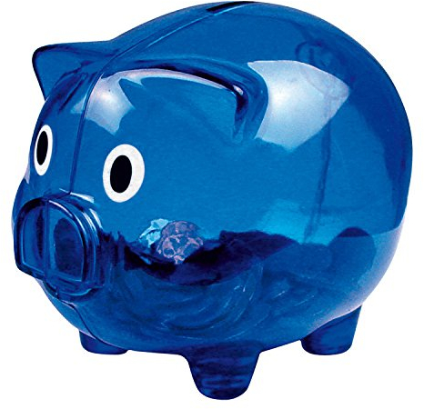 Sparschwein / Farbe: transparent blau