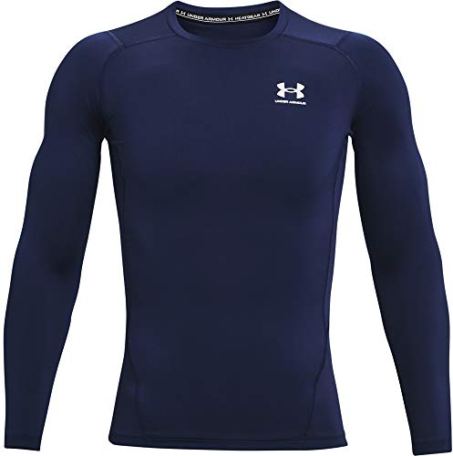 Under Armour Ua Hg Armour Comp Ls Maglietta a maniche lunghe, Midnight Navy, L Uomo