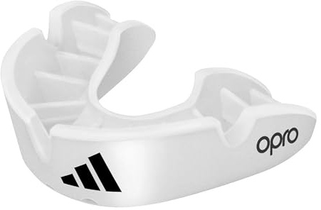 adidas Mundschutz für Erwachsene, Junior, Boxen, Rugby, Hockey, MMA, Kampfsport, OPRO Bronze (weiß, Junior)